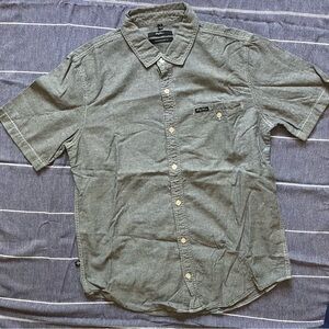 Lrg gray short sleeve button up shirt